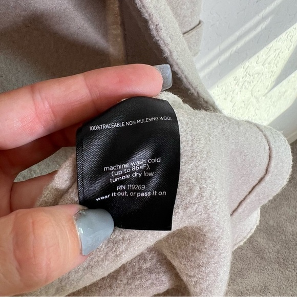 Nau Boiled Wool Trench Coat in White - Picture 7 of 11